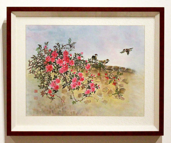 Believe Flowers Original Watercolor and Ink Zentangle Painting 11 x 14